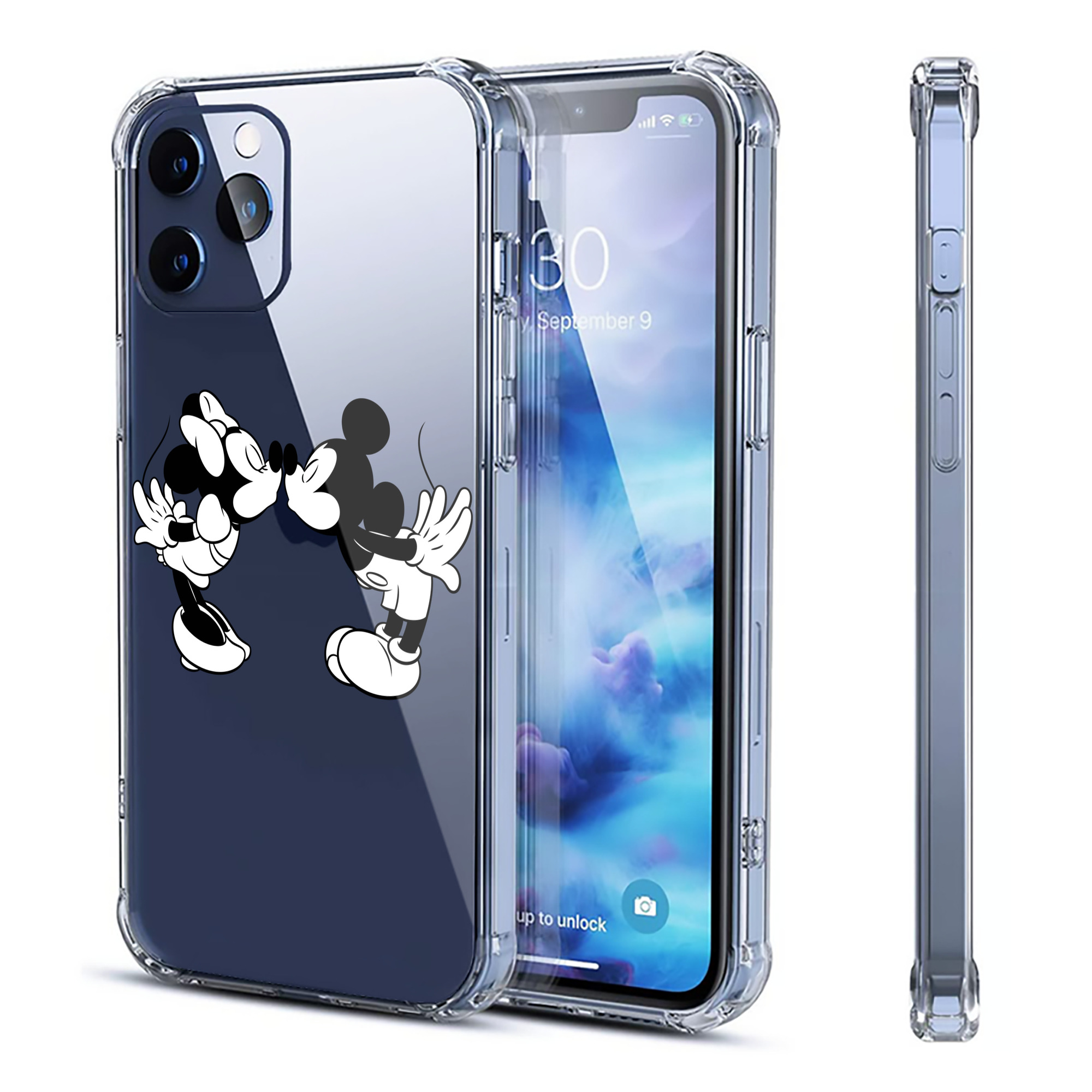 （画像用） ミッキーマウス Mickey Mouse 【iPhone 12シリーズ対応】透明スマホケース（クリアソフトケース）